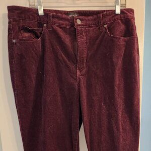 Talbots Curvy Corduroy Straight Leg Pants Size 14 - Blackberry Color